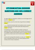 LFTI EXAM ACTUAL 2025&sol;2026 QUESTIONS AND 100&percnt; CORRECT ANSWERS