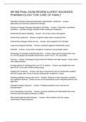 NR 566 FINAL EXAM REVIEW LATEST ADVANCED PHARMACOLOGY FOR CARE OF FAMILY