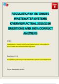 REGULATION 61-56&colon; ONSITE WASTEWATER SYSTEMS OVERVIEW ACTUAL 2025&sol;2026 QUESTIONS AND 100&percnt; CORRECT ANSWERS