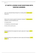 CT SEPTIC LICENSE EXAM QUESTIONS WITH VERIFIED ANSWERS