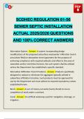 SCDHEC REGULATION 61-56 SEWER SEPTIC INSTALLATION ACTUAL 2025&sol;2026 QUESTIONS AND 100&percnt; CORRECT ANSWERS