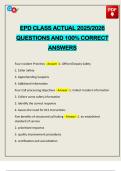 EPD CLASS ACTUAL 2025&sol;2026 QUESTIONS AND 100&percnt; CORRECT ANSWERS