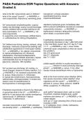 PAEA Pediatrics EOR Topics Questions with Answers Graded A