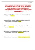 Utah Master Esthetician Written Exam 2025 &vert; Verified Questions & Correct Answers &vert; Complete Value Pack