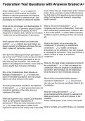 Federalism Test Questions with Answers Graded A&plus;