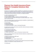 Pearson Vue Health Insurance Exam Rated A&plus; Complete Solutions New Update