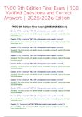 TNCC 9th Edition Final Exam &vert; 100 Verified Questions and Correct Answers &vert; 2025&sol;2026 Edition