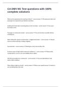 CA DMV M1 Test questions with 100&percnt; complete solutions