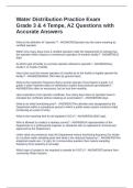 Water Distribution Practice Exam Grade 3 & 4 Tempe&comma; AZ Questions with Accurate Answers