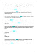 CORE NURSING COMPETENCIES EXAM 1 QUESTIONS WITH CORRECT ANSWERS &vert; A&plus; GRADED &vert;GUARANTEED PASS&excl;&excl;