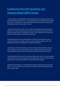 Leadership Final ATI Questions and Answers Rated 100&percnt; Correct