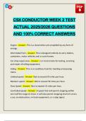 CSX CONDUCTOR WEEK 2 TEST ACTUAL 2025&sol;2026 QUESTIONS AND 100&percnt; CORRECT ANSWERS