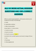 ALU 101 BOOK ACTUAL 2025&sol;2026 QUESTIONS AND 100&percnt; CORRECT ANSWERS