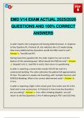 EMD V14 EXAM ACTUAL 2025&sol;2026 QUESTIONS AND 100&percnt; CORRECT ANSWERS