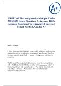 ENGR 301 Thermodynamics Multiple choice 2025&sol;2026 Latest Questions & Answers 100&percnt; Accurate Solutions For Guaranteed Success &vert; Expert-Verified&comma; Graded A&plus;