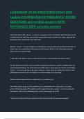 LEADERSHIP ATI RN PROCTORED EXAM 2025 Update COMPREHENSIVE FREQUENTLY TESTED QUESTIONS and verified answers WITH RATIONALES 100&percnt; accurate answers