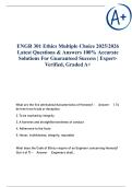 ENGR 301 Ethics Multiple choice 2025&sol;2026 Latest Questions & Answers 100&percnt; Accurate Solutions For Guaranteed Success &vert; Expert-Verified&comma; Graded A&plus;