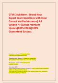  CTVR 3 Midterm&vert; Brand New Expert Exam Questions with Clear Correct Verified Answers&vert; All Graded A&plus;&vert;Latest Premium Update&lpar;2025-2026&rpar;&vert;100&percnt; Guaranteed Success&period;