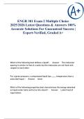 ENGR 301 Exam 2 Multiple choice 2025&sol;2026 Latest Questions & Answers 100&percnt; Accurate Solutions For Guaranteed Success &vert; Expert-Verified&comma; Graded A&plus;