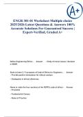 ENGR 301-01 Worksheet Multiple choice 2025&sol;2026 Latest Questions & Answers 100&percnt; Accurate Solutions For Guaranteed Success &vert; Expert-Verified&comma; Graded A&plus;