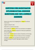 CERTIFIED FIRE INVESTIGATOR &lpar;CFI&rpar; EXAM ACTUAL 2025&sol;2026 QUESTIONS AND 100&percnt; CORRECT ANSWERS
