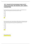 TEST 1 &lpar;QUANTITATIVE REASONING&rpar; EXAM &lpar;LATEST  UPDATE&rpar; QUESTIONS AND ANSWERS &lpar;100&percnt; CORRECT ELABORATIONS&rpar;