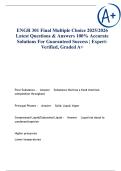 ENGR 301 Final Multiple choice 2025&sol;2026 Latest Questions & Answers 100&percnt; Accurate Solutions For Guaranteed Success &vert; Expert-Verified&comma; Graded A&plus;