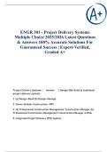 ENGR 301 - Project Delivery Systems Multiple choice 2025&sol;2026 Latest Questions & Answers 100&percnt; Accurate Solutions For Guaranteed Success &vert; Expert-Verified&comma; Graded A&plus;