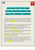 AHA ACLS POST TEST EXAM ACTUAL 2025&sol;2026 QUESTIONS AND 100&percnt; CORRECT ANSWERS