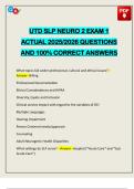 UTD SLP NEURO 2 EXAM 1 ACTUAL 2025&sol;2026 QUESTIONS AND 100&percnt; CORRECT ANSWERS