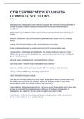 CTRI certification
