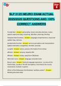 EXAMS PACK&colon;&colon;&colon; SLP 5125 NEURO ACTUAL 2025&sol;2026 Q&A 100&percnt; PASS