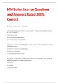 MN Boiler License Questions and Answers Rated 100&percnt; Correct