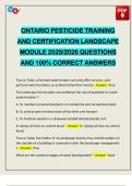 ONTARIO PESTICIDE TRAINING AND CERTIFICATION LANDSCAPE MODULE 2025&sol;2026 QUESTIONS AND 100&percnt; CORRECT ANSWERS