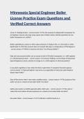 Minnesota Special Engineer Boiler License Practice Exam Questions and Verified Correct Answers