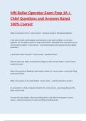 MN Boiler Operator Exam Prep 1A &plus; Chief Questions and Answers Rated 100&percnt; Correct