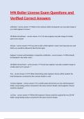 MN Boiler License Exam Questions and Verified Correct Answers