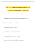 LINUX Chapter 1 Exam Questions And Answers Latest Update Graded A&plus;