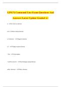 LINUX Command Line Exam Questions And Answers Latest Update Graded A&plus;