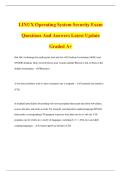 LINUX Operating System Security Exam Questions And Answers Latest Update Graded A&plus;