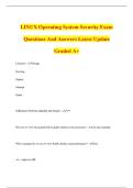 LINUX Operating System Security Exam Questions And Answers Latest Update Graded A&plus;