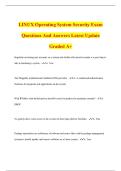 LINUX Operating System Security Exam Questions And Answers Latest Update Graded A&plus;