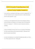 LINUX Security Exam Questions And Answers Latest Update Graded A&plus;