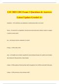 LSU BIO 1201 Exam 1 Questions & Answers Latest Update Graded A&plus;