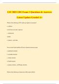 LSU BIO 1201 Exam 1 Questions & Answers Latest Update Graded A&plus;