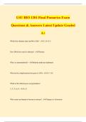 LSU BIO 1201 Final Pomarico Exam Questions & Answers Latest Update Graded A&plus;