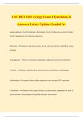 LSU BIO 1201 Gregg Exam 1 Questions & Answers Latest Update Graded A&plus;