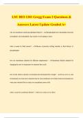 LSU BIO 1201 Gregg Exam 2 Questions & Answers Latest Update Graded A&plus;