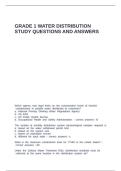 GRADE 1 WATER DISTRIBUTION STUDY QUESTIONS AND ANSWERS