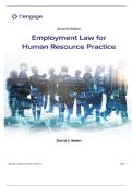 TEST BANK FOR Employment Law for Human Resource Practice 7th Edition by David Walsh ISBN&colon;978-0357717547 COMPLETE GUIDE ALL CHAPTERS COVERED 100&percnt; VERIFIED A&plus; GRADE ASSURED&excl;&excl;&excl;&excl;&excl;NEW LATEST UPDATE&excl;&excl;&excl;&excl;&excl;